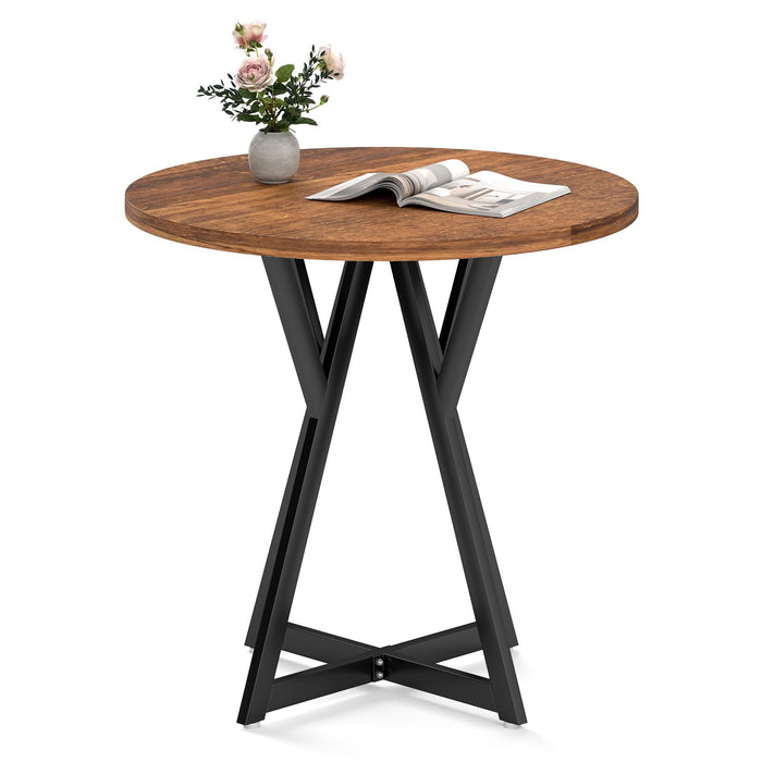 Giantex 80CM Round Dining Table, Wooden Kitchen Table Mid-Century