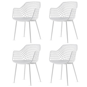 Giantex Modern Dining Chair Set of 4, Heavy Duty Chairs with Airy Hollow Backrest