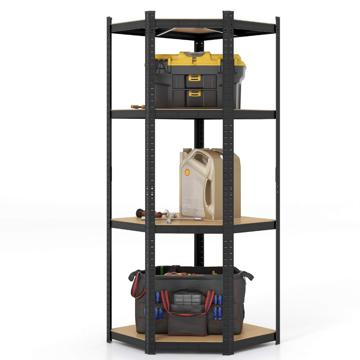 Giantex 4-Tier Corner Shelving Unit, Adjustable Garage Storage Utility Rack
