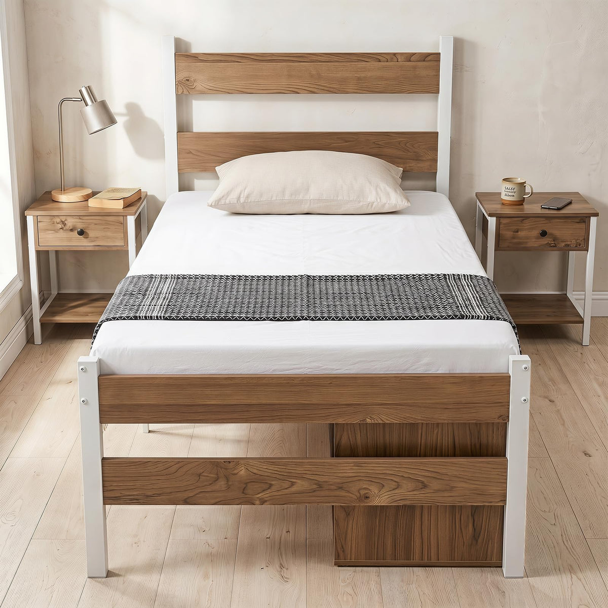 Giantex Single Size Metal Bed Frame w/3 Drawers & Storage Cubes, Industrial Platform Bed