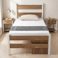 Giantex Single Size Metal Bed Frame w/3 Drawers & Storage Cubes, Industrial Platform Bed