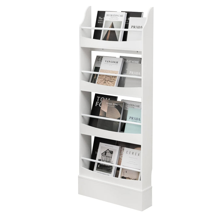 4-Tier Kids Bookcase with 2 Anti-Tipping Kits & Guardrails