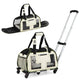 Rolling Pet Carrier with Wheels & Padded Carry Handle, Foldable Cat and Dog Carrier