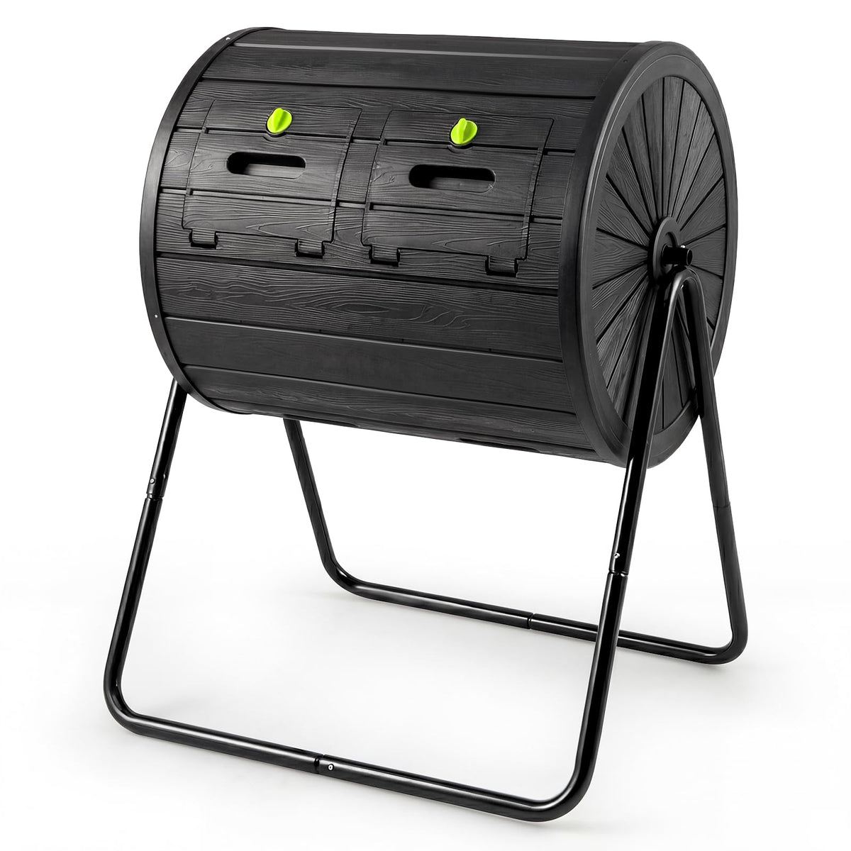 Compost Tumbler, 142L Large Outdoor Compost Bin w/Dual Chambers