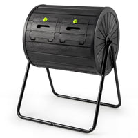 Compost Tumbler, 142L Large Outdoor Compost Bin w/Dual Chambers