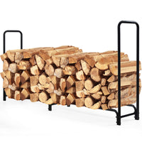 Giantex 8-Foot Firewood Log Rack, Outdoor Heavy-Duty Firewood Storage Holder