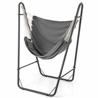 Hammock Chair with Stand and Side Pocket for Living Room