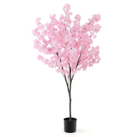 Giantex 190cm Tall Artificial Cherry Blossom Tree, Faux Floral Plant w/ 1170 Pink Flowers, Nursery Pot, Potted Plant Indoor Decor