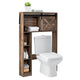 Giantex Over The Toilet Storage Cabinet, Freestanding Bathroom Organizer with Sliding Barn Door & Storage Shelves