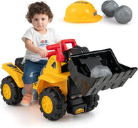 Kids Ride On Bulldozer Toy Pretend Truck with Adjustable Bucket and Sound