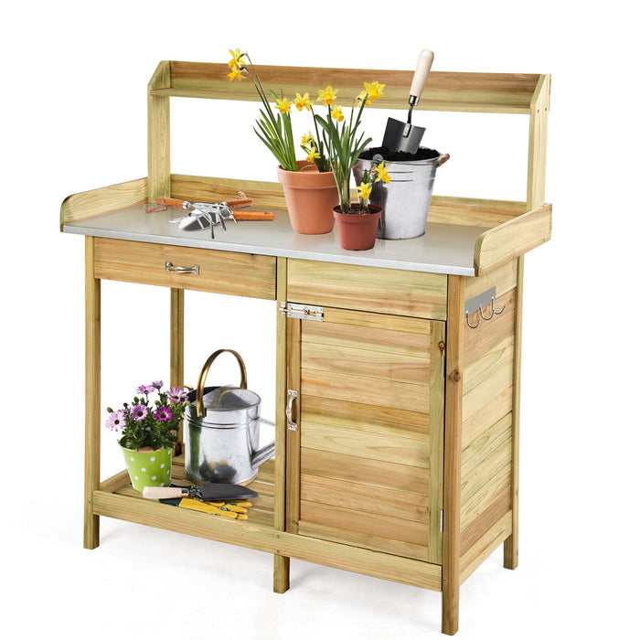 Giantex Potting Bench Table, Garden Plant Bench Workstation