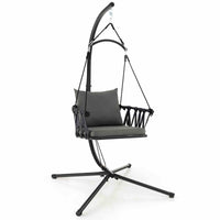 Hanging Swing Chair with Stand and Cozy Seat and Back Cushions