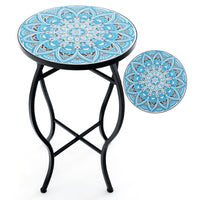 Porch Plant Stand Side Table 35cm with Ceramic Tile