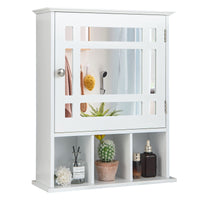 Wall-mounted Bathroom Cabinet with Adjustable Shelf and Open Compartments