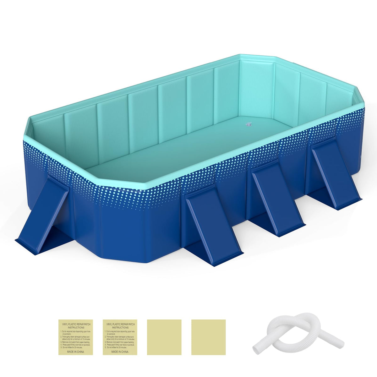 Foldable Swimming Pool,Non-Inflatable Around Ground Pool w/24 Wall Panels