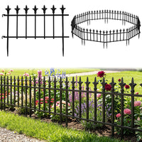 5/10-Pack Metal Garden Fence 280/560x44cm No Dig Border for Lawn Pathway