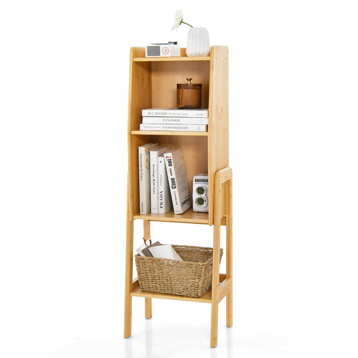 Giantex Bamboo Bookshelf, Modern Bookcase w/Legs