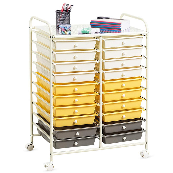 20 Drawers Rolling Storage Cart, Tools Scrapbook Paper Organizer