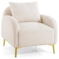 Giantex Modern Upholstered Accent Chair w/Removable Pillow