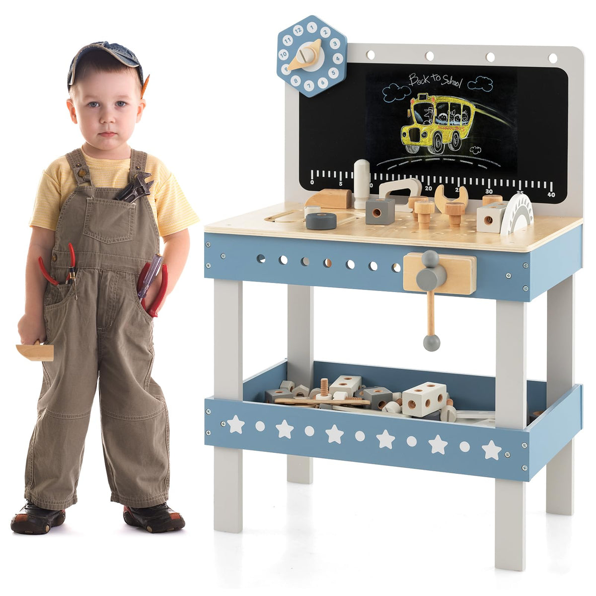 Kids Play Tool Workbench Set with 61 PCS Tool & Parts Set for Age 3/4/5 Years Old