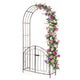 200 cm Garden Arch with Gate, Heavy-Duty Metal Arbor Trellis for Climbing Plants