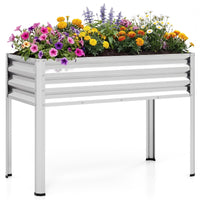 1/2 Piece Electro-Coating Metal Large Raised Garden Bed with Legs for Vegetable Flower Fruit Herb