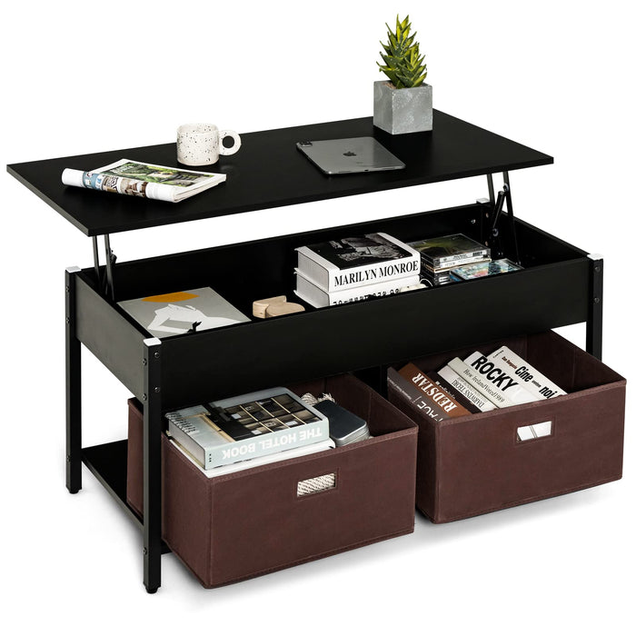 Giantex Lift Top Coffee Table, Pop-up Central Table w/Lifting Tabletop, Console Table for Living Room