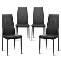 Giantex Set of 4 Dining Chairs, 4 PCS Armless Side Chairs, PVC Leather Seats with Upholstered Cushion