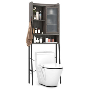 Giantex Over The Toilet Storage Cabinet, Bathroom Space Saver with Sliding Acrylic Door & Metal Frame