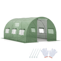 4x3x2m Outdoor Walk-in Tunnel Greenhouse 6 Roll-up Windows