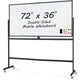 72" x 36" Rolling Whiteboard, Double-Sided Magnetic Dry Erase Board with Stand and Aluminum Alloy Frame