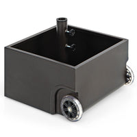 Heavy-Duty Steel Patio Market Umbrella Stand with 2 Wheels for Patio