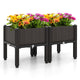 Set of 2 Raised Planter Boxes with Self-Watering System