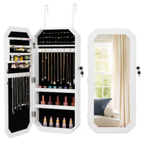 Lockable Full-Length Mirror Jewelry Cabinet