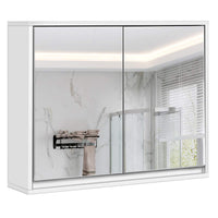 Bathroom Medicine Cabinet with Double Mirrored Doors for Bathroom