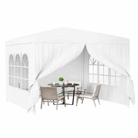 3m x3m Gazebo Shelter Patio Pavilion Screen Shelter w/Large Canopy & Steel Tubes