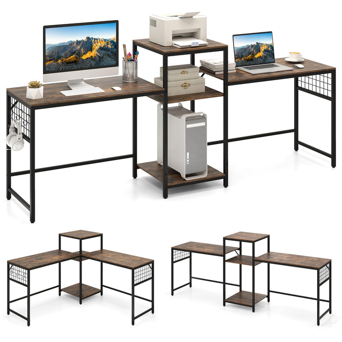 240 cm Long Convertible 2-Person Desk