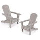 Folding Adirondack Chair Set of 2 with High Backrest and Wide Armrests