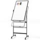 Mobile Magnetic Double-Sided Reversible Whiteboard, 360° Rolling Dry Erase Board w/Markers
