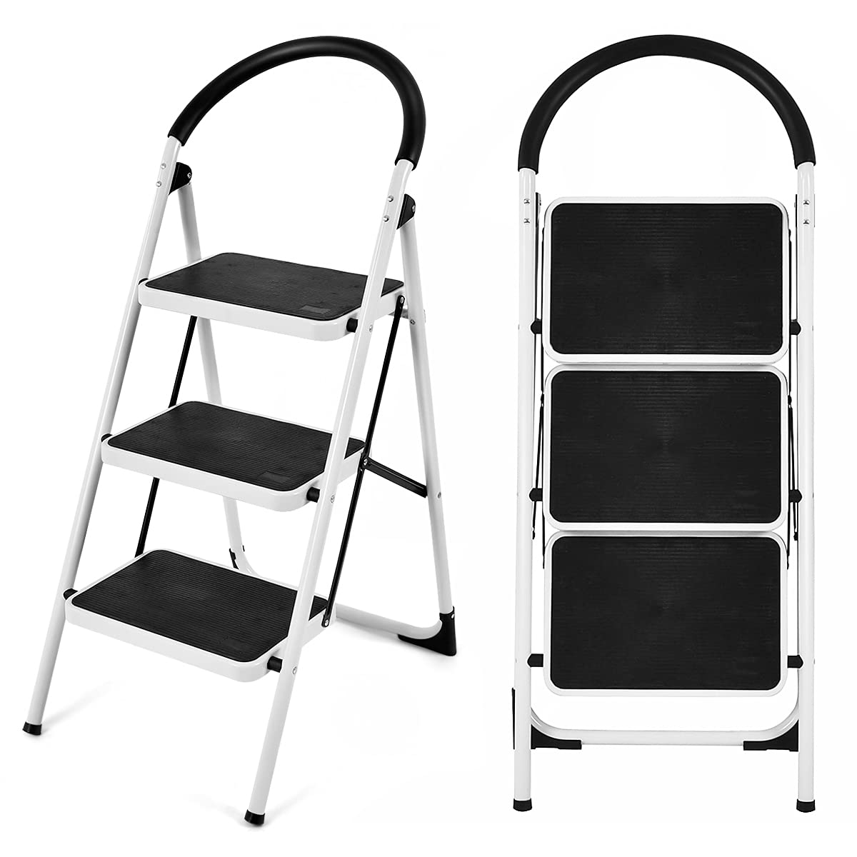 Folding Step Stool Stepladders W/Widen Pedal, Portable Step Ladder for Home and Kitchen Use