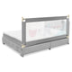 176CM Toddler Bedrail, 72.5-101.5 CM Extra Tall Bed Guardrail w/Anti-Collision Cotton & Side Pocket
