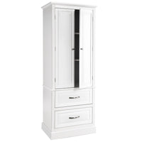 Giantex Kitchen Pantry Cabinet, 158cm Freestanding Floor Cupboard w/ 2-Door Cabinet & 2 Spacious Drawers, White