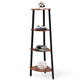 Giantex 4-Tier Corner Shelf, Lightweight Wood Look Organizer w/Metal Frame, Multipurpose Storage Shelf