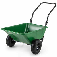 80L Heavy-Duty Foldable Garden Dual-Wheel Wheelbarrow 150 KG Load Capacity