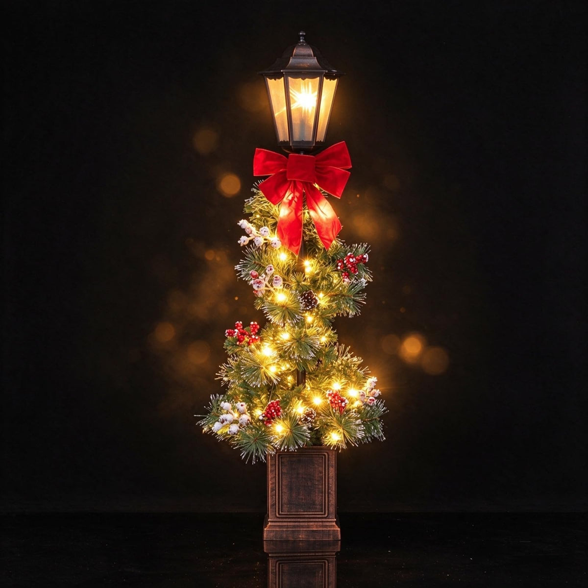 122cm Lighted Outdoor Christmas Lamp Post Decoration Outdoor Indoor