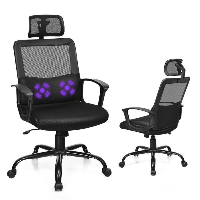 Swivel Office Chair, Mesh Computer Gaming Chair w/ Adjustable Headrest & Backrest