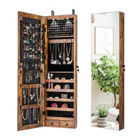 Mirror Jewelry Armoire, Wall Mounted/Over Door Jewelry Organizer