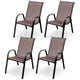 Set of 4 Outdoor Patio Chairs, Stackable Armchair with Weather-Resistant Fabric