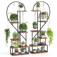 6-Tier Metal Plant Stand, Heart-Shape Ladder Plant Shelves, 2 Pack