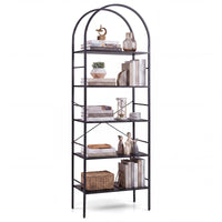 GIANTEX 5-Tier Arched Bookcase with Open Wooden Shelves